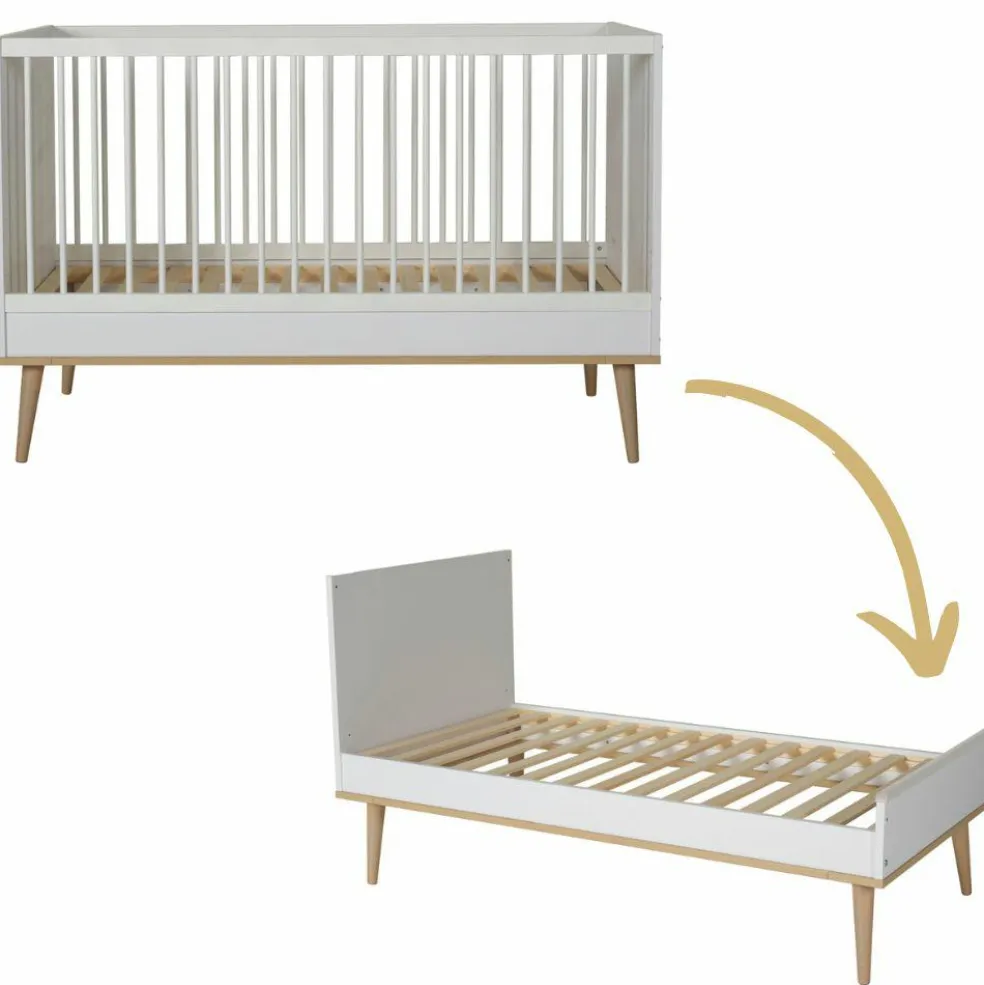 Lit évolutif Flow White-Oak (140 x 70 cm)