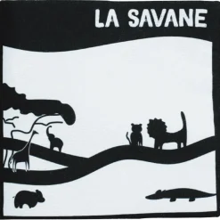 Livre noir et blanc en tissu Tam Tam