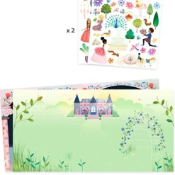 Livret avec stickers repositionnables La vie au château