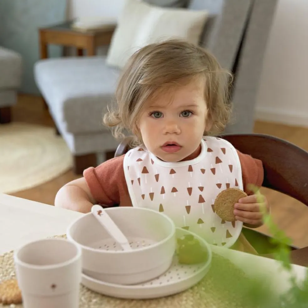 Lot 5 bavoirs en éponge coton bio Little Forest Lapin