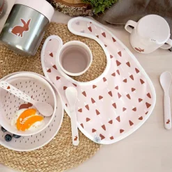 Lot 5 bavoirs en éponge coton bio Little Forest Lapin