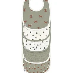 Lot 5 bavoirs en éponge coton bio Little Forest Renard