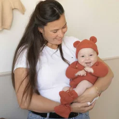 Lot brassière, bonnet et chaussons Terracotta (0-1 mois)