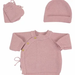 Lot brassière, bonnet et chaussons Vieux Rose (0-1 mois)