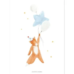 Lot de 4 affiches Hot-air balloons