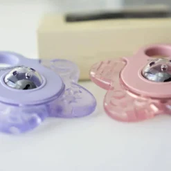 Lot de 2 anneaux de dentition étoile rose