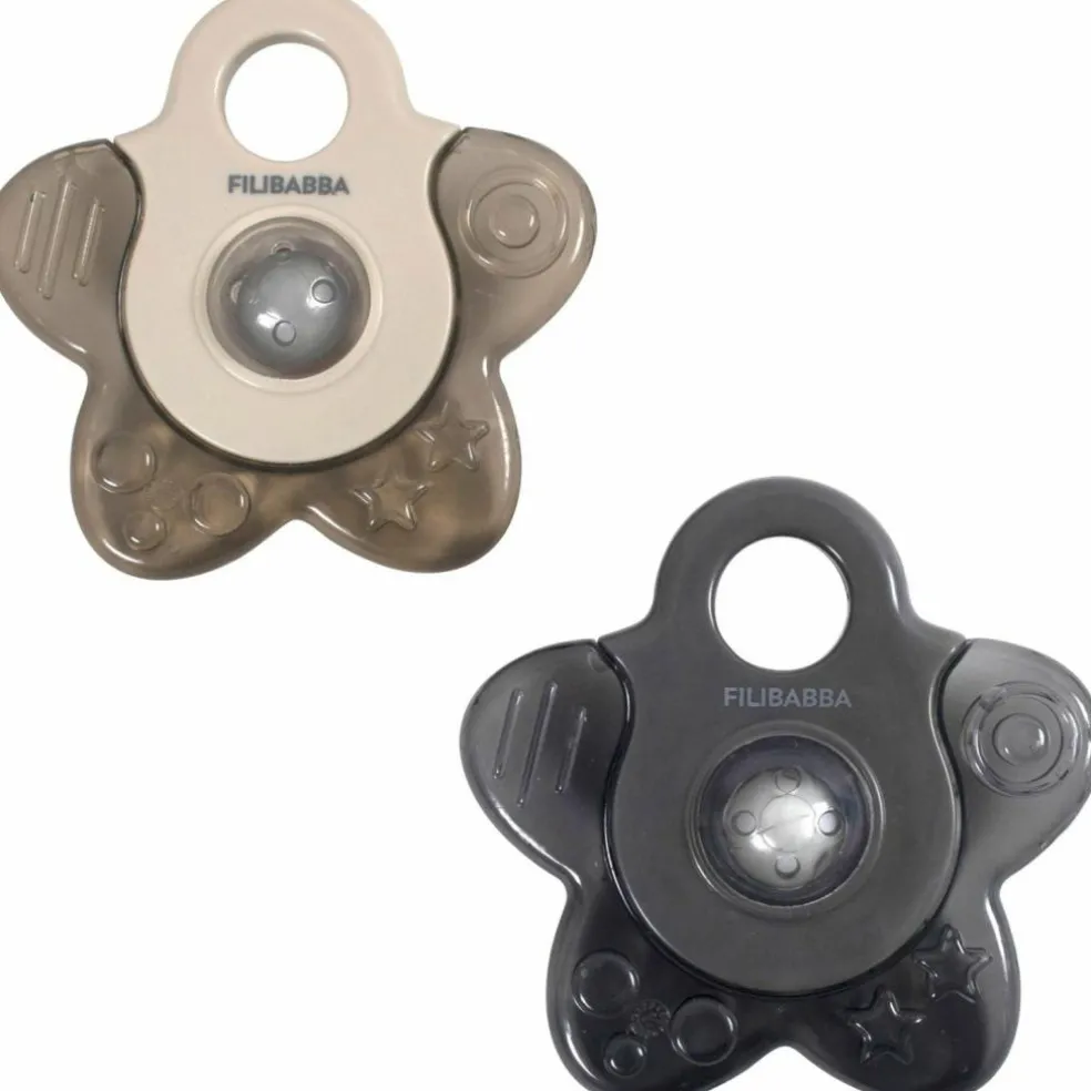 Lot de 2 anneaux de dentition étoile gris