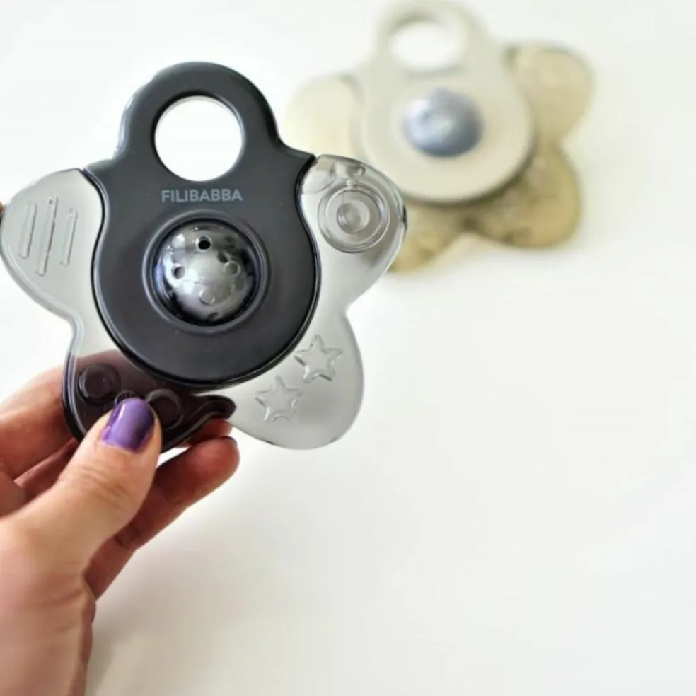 Lot de 2 anneaux de dentition étoile gris