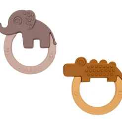 Lot de 2 anneaux de dentition Deer friends moutarde et rose