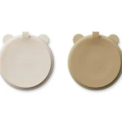 Lot de 2 assiettes à compartiments ventouse Stacy Sandy-Oat