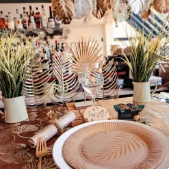 Lot de 8 assiettes en carton kraft Tropi Chic palmier