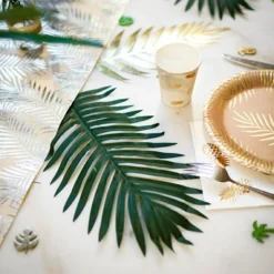 Lot de 8 assiettes en carton kraft Tropi Chic palmier