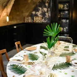 Lot de 8 assiettes en carton kraft Tropi Chic palmier