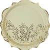 Lot de 8 assiettes Jolis Brins vert sauge et or