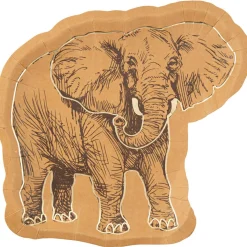 Lot de 8 assiettes Éléphant Safari Kraft