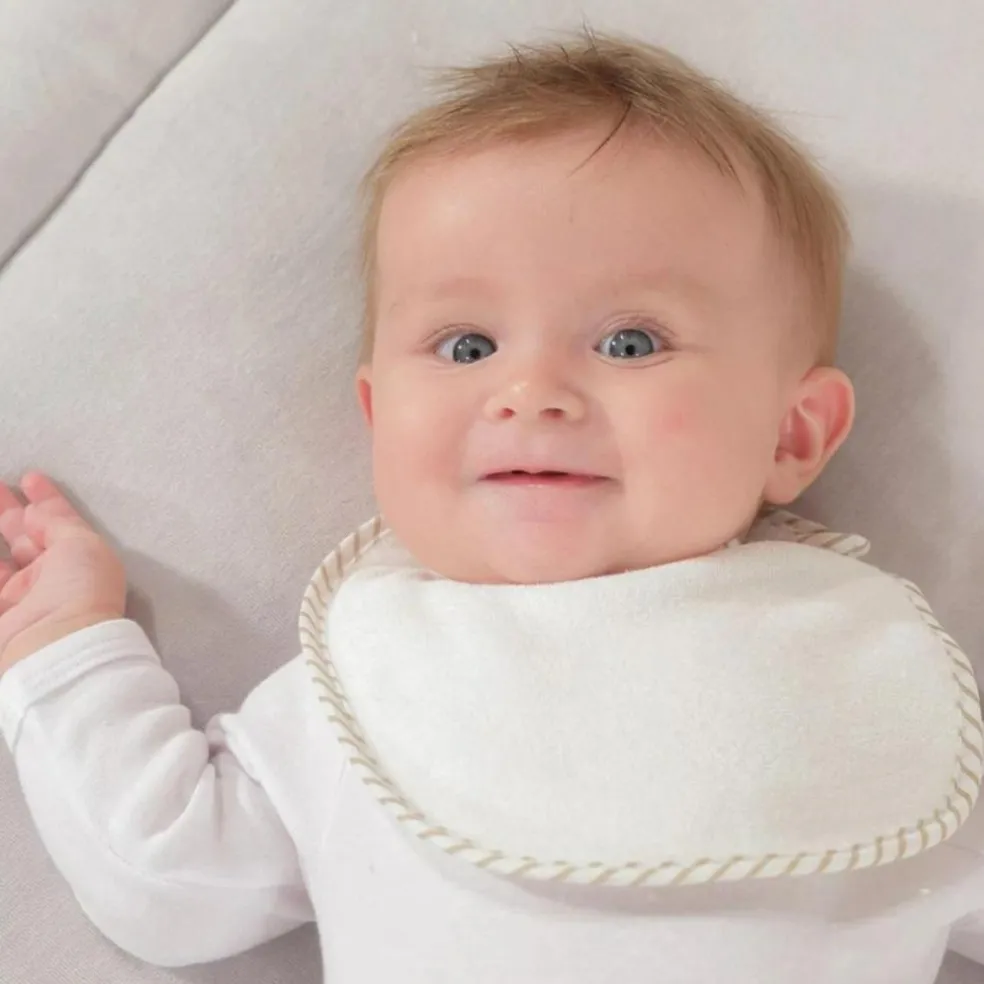 Lot de 7 bavoirs à velcro Essentiel écrus