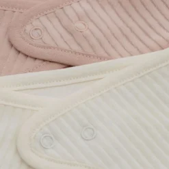 Lot de 2 bavoirs bandana Velvet Rib Wild Rose-Ivory