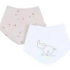 Lot de 2 bavoirs bandanas en mousseline Bali, Moka & Snow