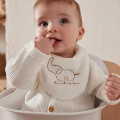 Lot de 2 bavoirs bandanas en mousseline Bali, Moka & Snow