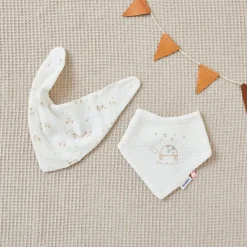 Lot de 2 bavoirs bandanas Mix & Match tortue