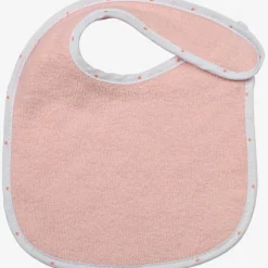 Lot de 7 bavoirs de naissance à velcro roses