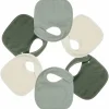 Lot de 6 bavoirs de naissance Nid d'abeille Sauge