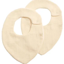 Lot de 2 bavoirs en double gaze de coton Vanille