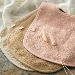 Lot de 3 bavoirs en éponge Wild Rose-Nougat-Biscuit