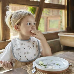 Lot de 5 bavoirs en éponge Tiny Farmer Mouton bleu