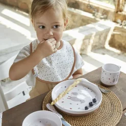 Lot de 5 bavoirs en éponge Tiny Farmer Mouton bleu