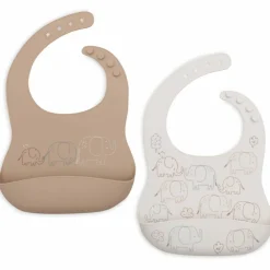 Lot de 2 bavoirs en silicone Elephant Tales