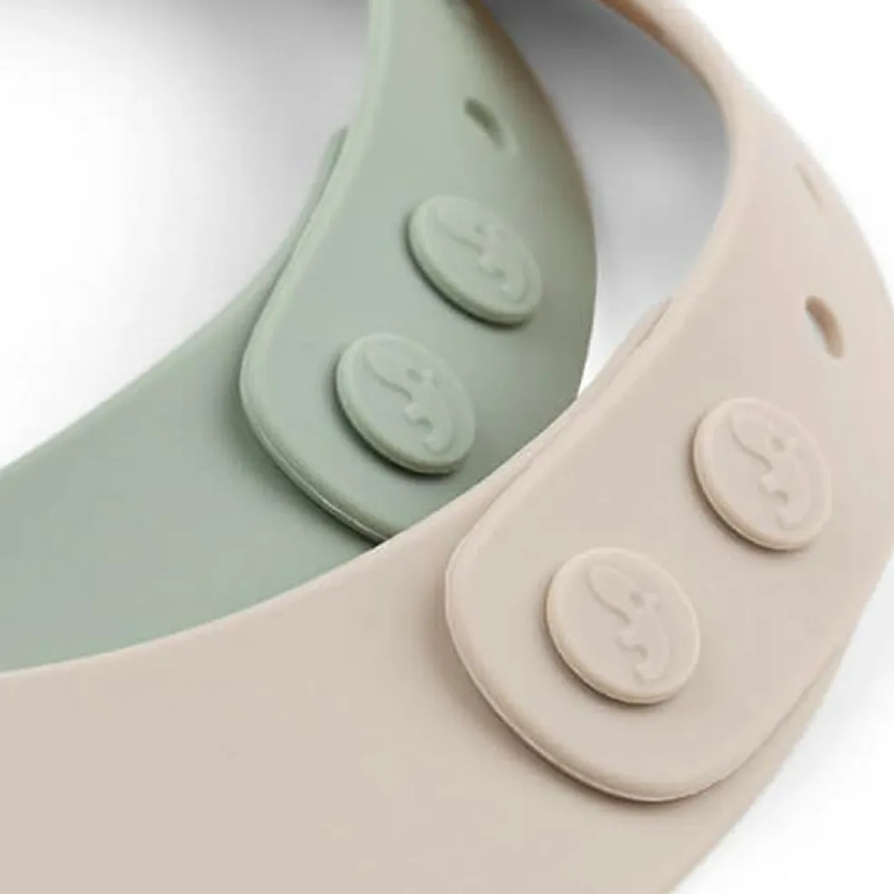 Lot de 2 bavoirs en silicone Lalee Sable et Vert