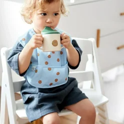 Lot de 2 bavoirs Happy Rascals Smile bleu ciel