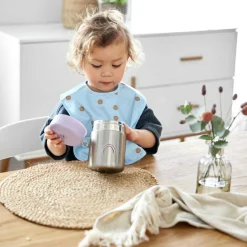 Lot de 2 bavoirs Happy Rascals Smile bleu ciel