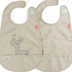 Lot de 2 bavoirs imperméables à velcro Lalee Sable