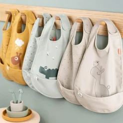 Lot de 2 bavoirs imperméables à velcro Croco vert