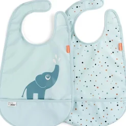 Lot de 2 bavoirs imperméables à velcro Elphee Bleu