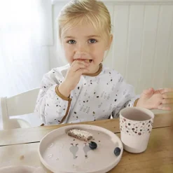 Lot de 2 bavoirs manches longues avec poche Tiny Farmer Oie lilas cendré