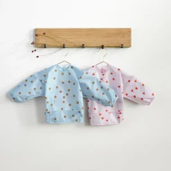 Lot de 2 bavoirs manches longues Happy Rascals Coeur lavande