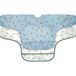 Lot de 2 bavoirs manches longues Happy Rascals Smile bleu ciel