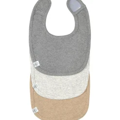Lot de 3 bavoirs naissance gris foncé-gris clair-nature mélange