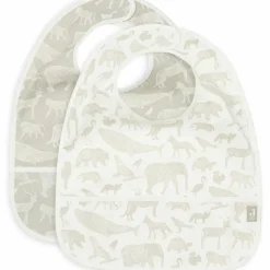 Lot de 2 bavoirs plastifiés Animals Olive Green
