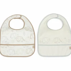 Lot de 2 bavoirs plastifiés Elephant Tales