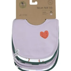 Lot de 5 bavoirs éponge Happy Rascals Coeur lavande