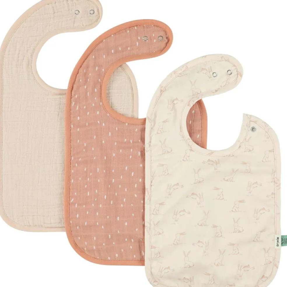 Lot de 3 bavoirs Rosy Rabbit