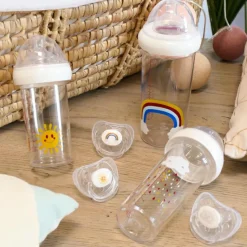 Lot de 3 biberons anti colique gigognes Rainbow Arc-en-ciel (360 ml et 210 ml)