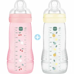 Lot de 2 biberons Easy Active 2ème âge Berry - Tétine débit X (330ml)