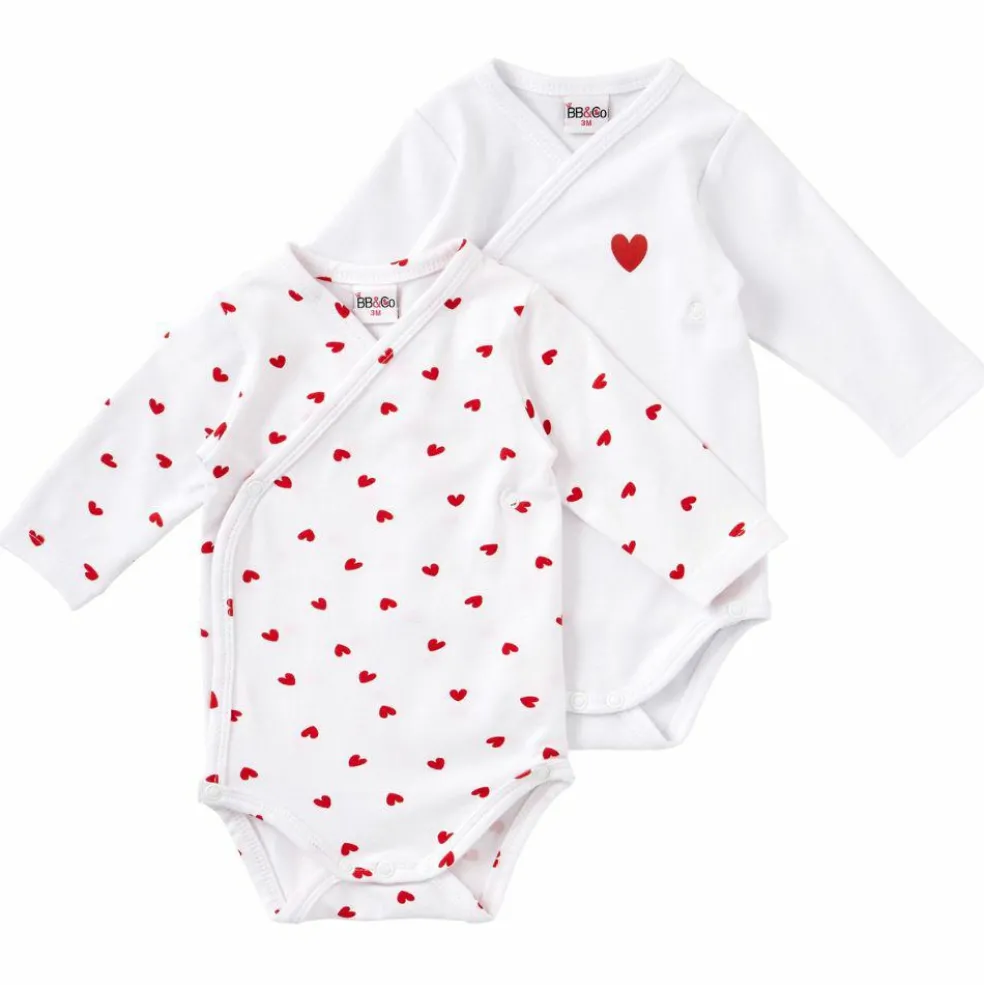 Lot de 2 bodys manches longues Mon petit coeur (1 mois)