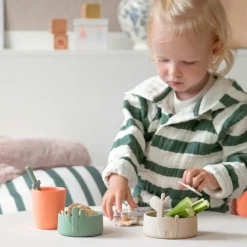 Lot de 2 bols en silicone Lalee sable et vert