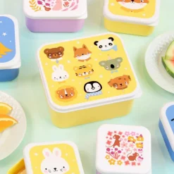 Lot de 4 boîtes à goûter Amis des animaux